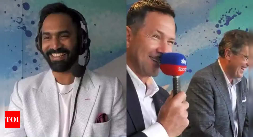 Watch: Dinesh Karthik engages in hilarious banter with Ricky Ponting, Mark Taylor in commentary box | Cricket News