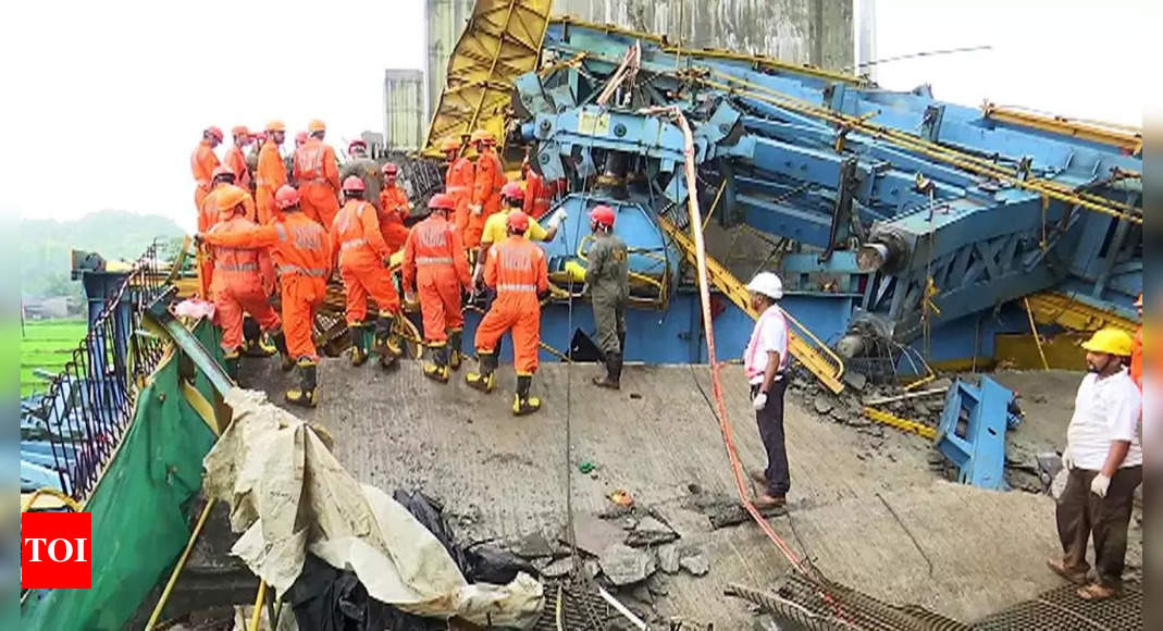 4 engineers among 20 killed as 2k-tonne launcher & girder collapse at e-way project site in Thane | India News