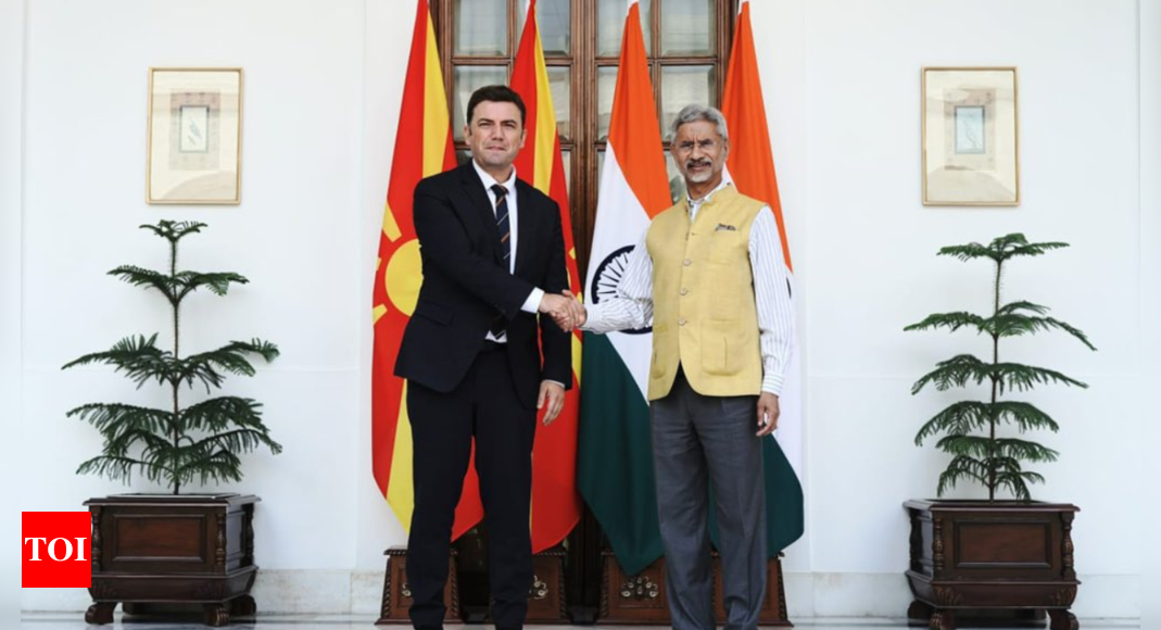 North Macedonia: EAM Jaishankar meets North Macedonia's Minister of Foreign Affairs Bujar Osmani | India News