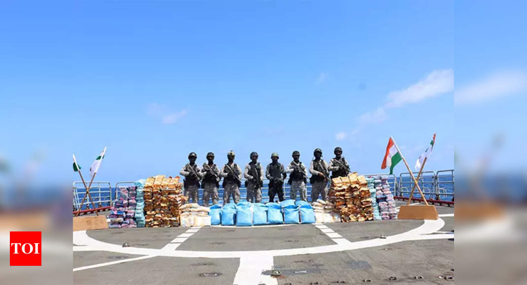 Indian Navy's INS Talwar seizes 940 kgs of narcotics in operation Crimson Barracuda | India News